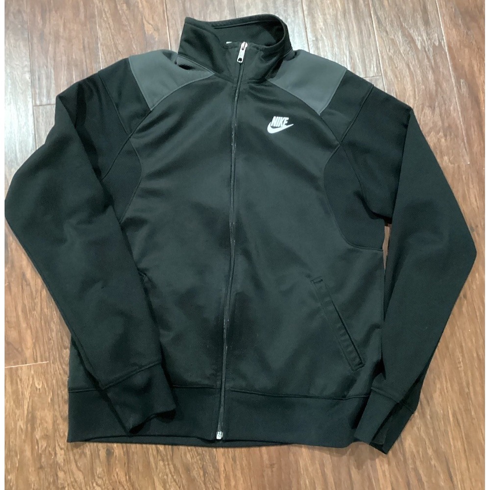 Men's Nike Athletic Track Jacket Large‎ Black Retro Strik Full Zip  RN# 56323